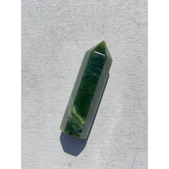 Nephrite Jade Tower Crystal Point - Picture 7 of 7